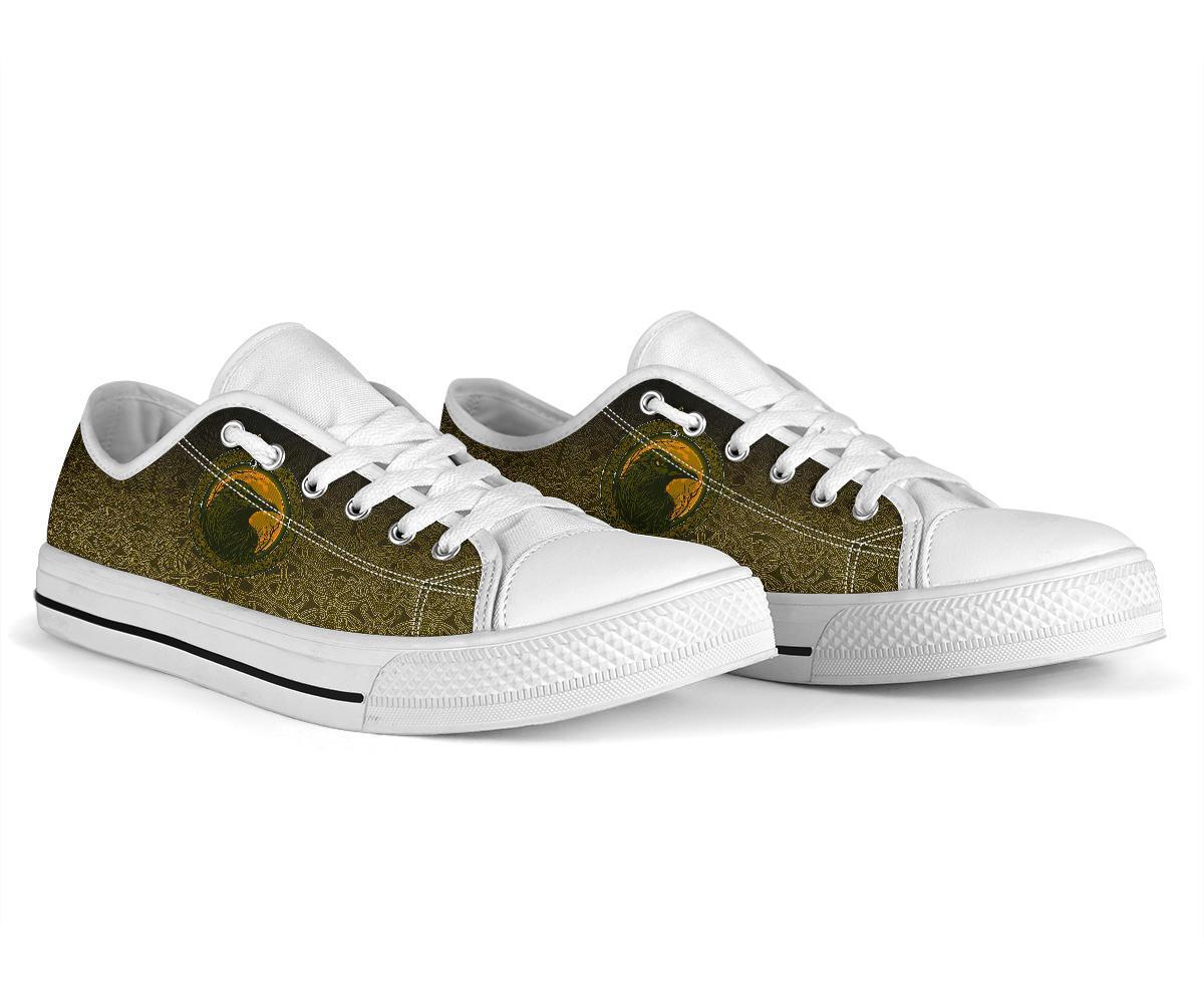 Viking Low Top Shoes, Ethnic Odin Raven Gold RLT12