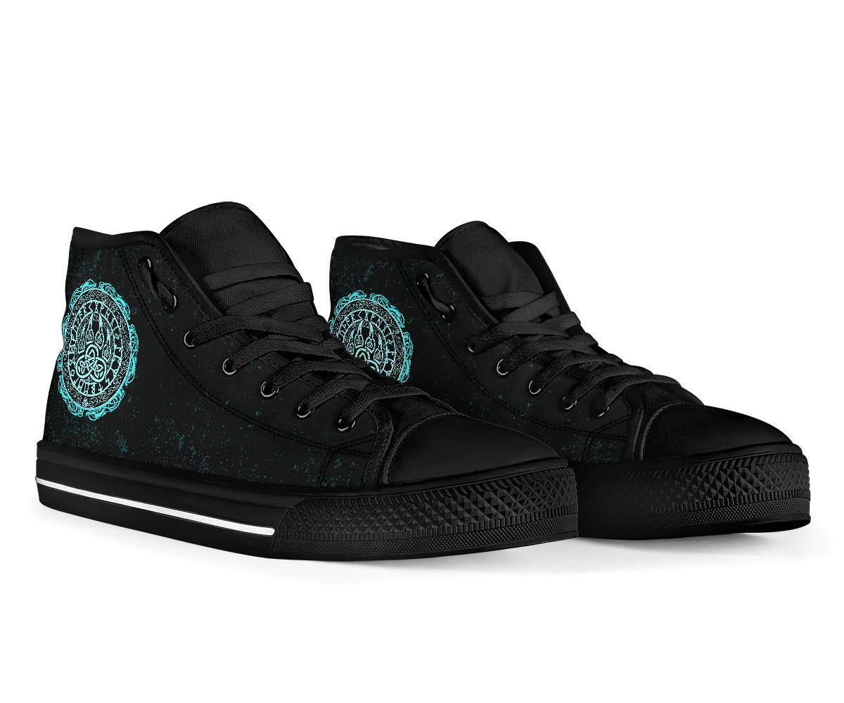 Viking High Top Shoes Viking Bear Claws Cyan Tattoo RLT12