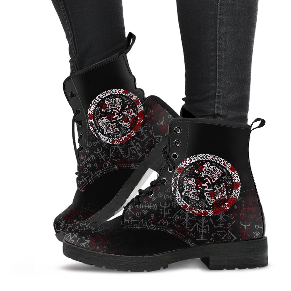 Viking Leather Boots Fierce Blood Wolf Symbol Of A Viking Nordic RLT12