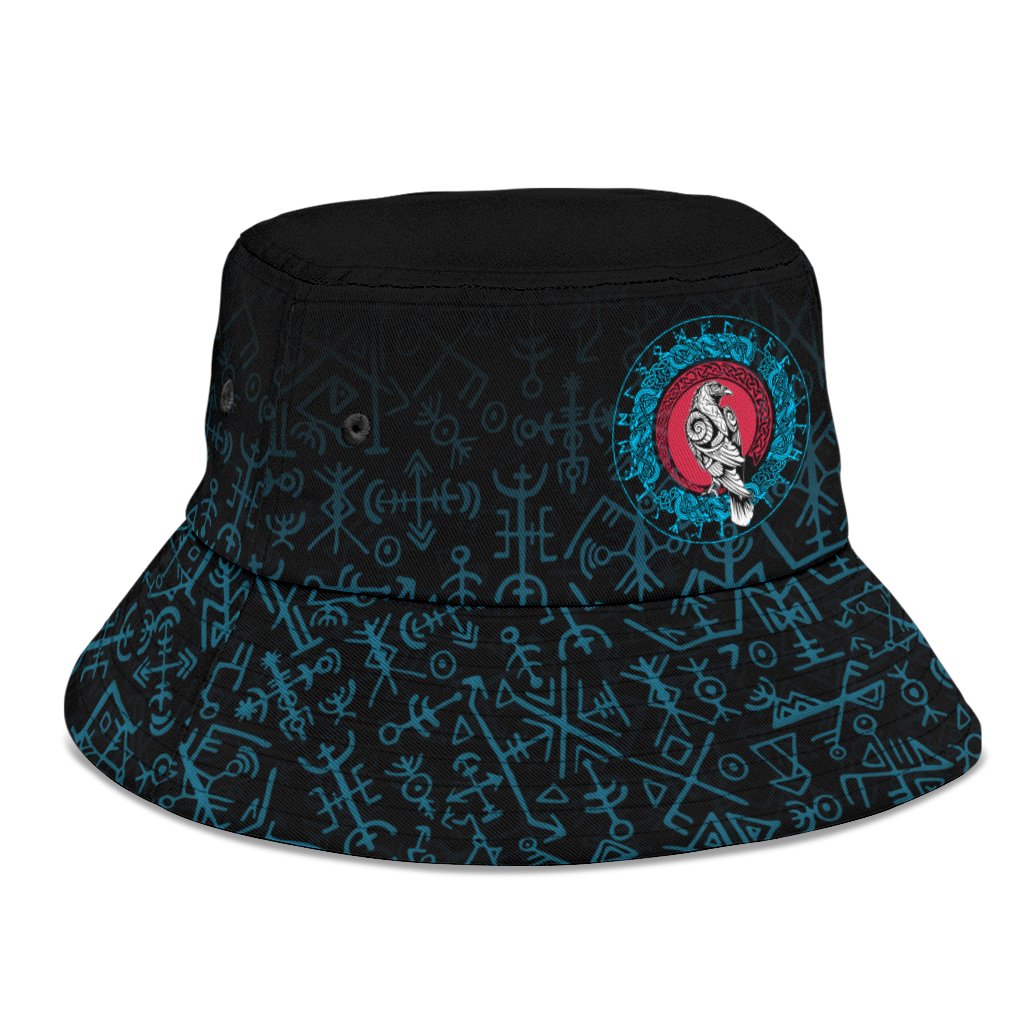 Viking Bucket Hat Raven Celtic Cyan RLT12