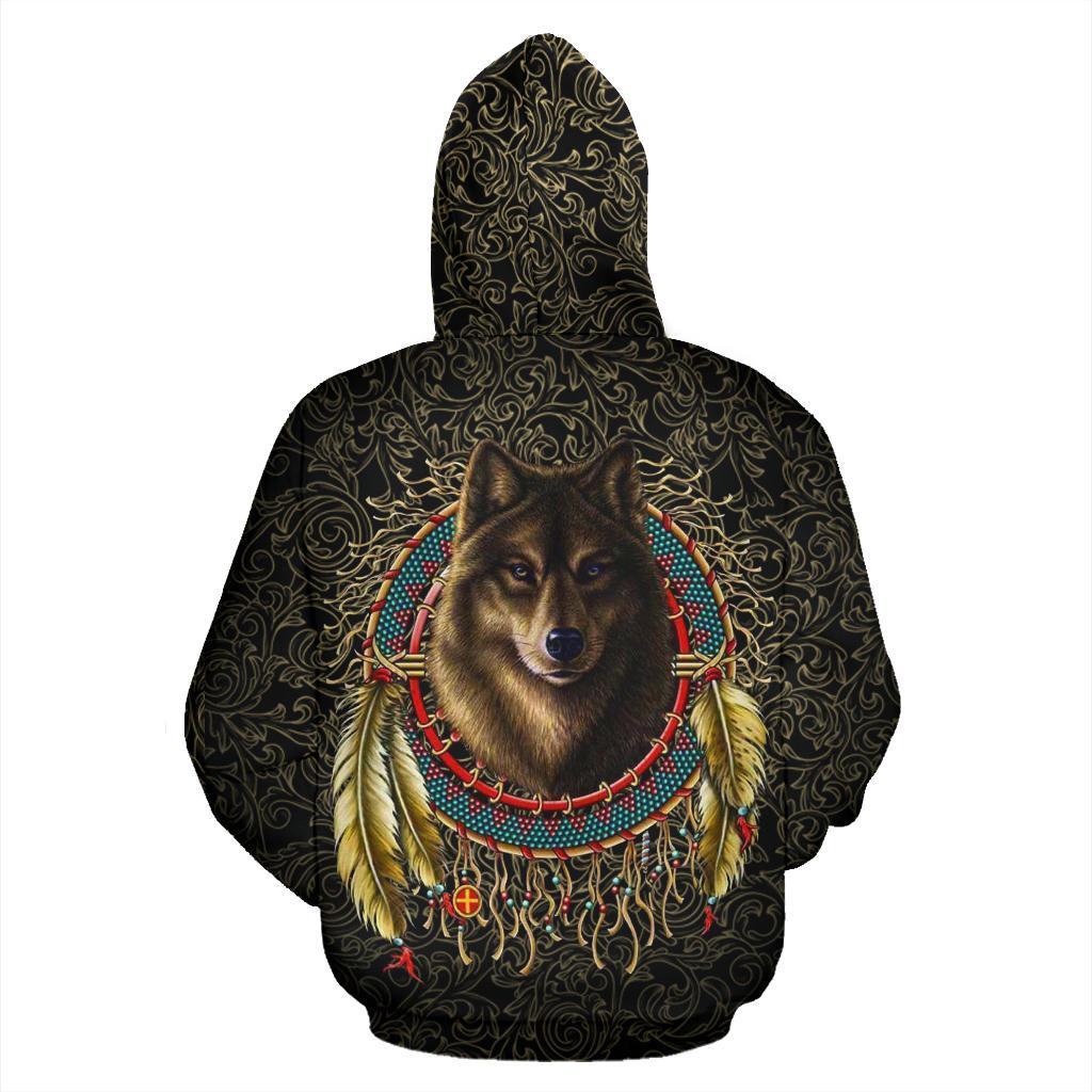 Wolf Warrior Dreamcatcher Native American Zipper Hoodie LT10