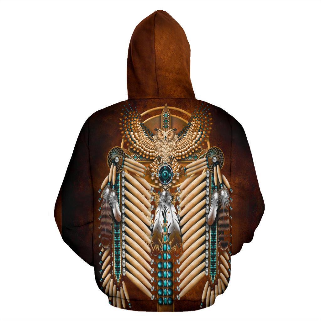 Owl Dreamcatcher Breastplate Native American All Over Hoodie LT10