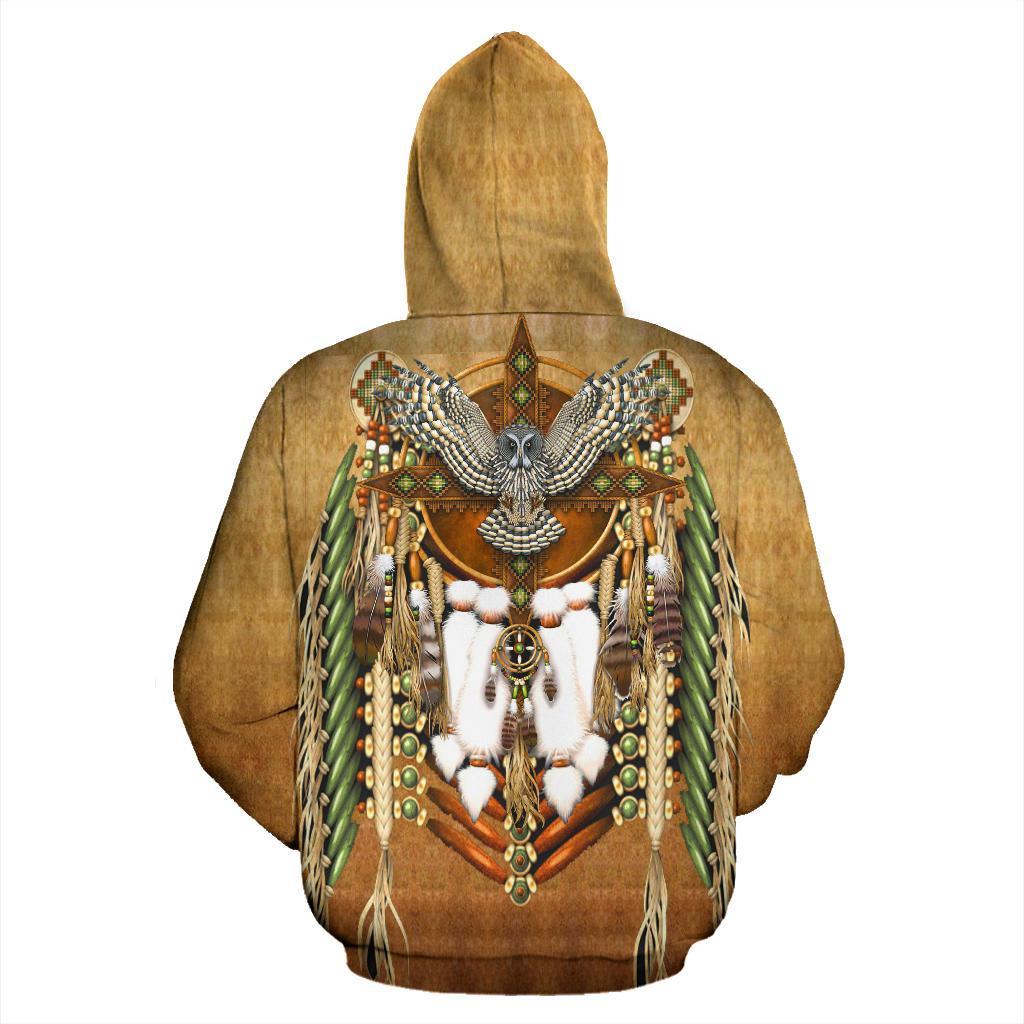 Snow Owl Dreamcatcher Breastplate Native American All Over Hoodie LT10