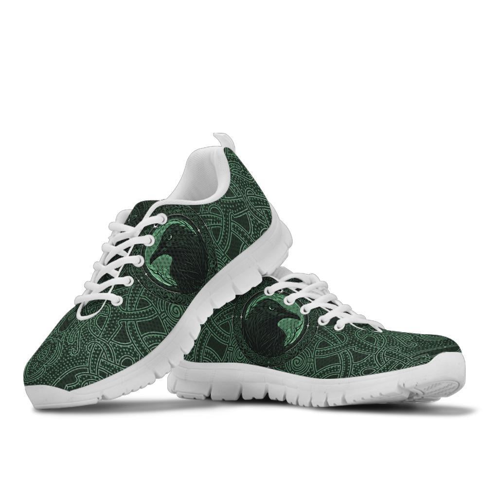 Viking Sneakers, Ethnic Odin Raven Green RLT12