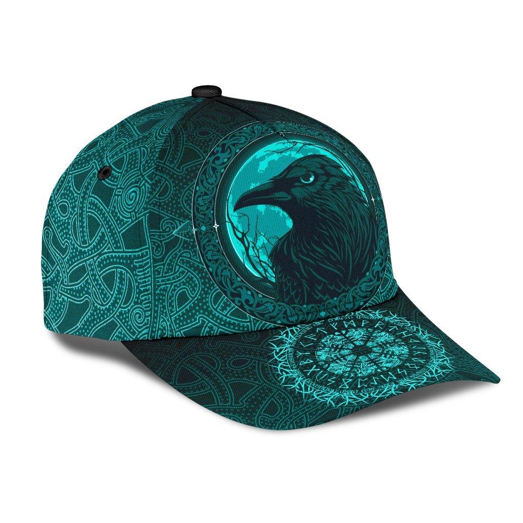 Viking Classic Cap, Ethnic Odin Raven Cyan RLT12