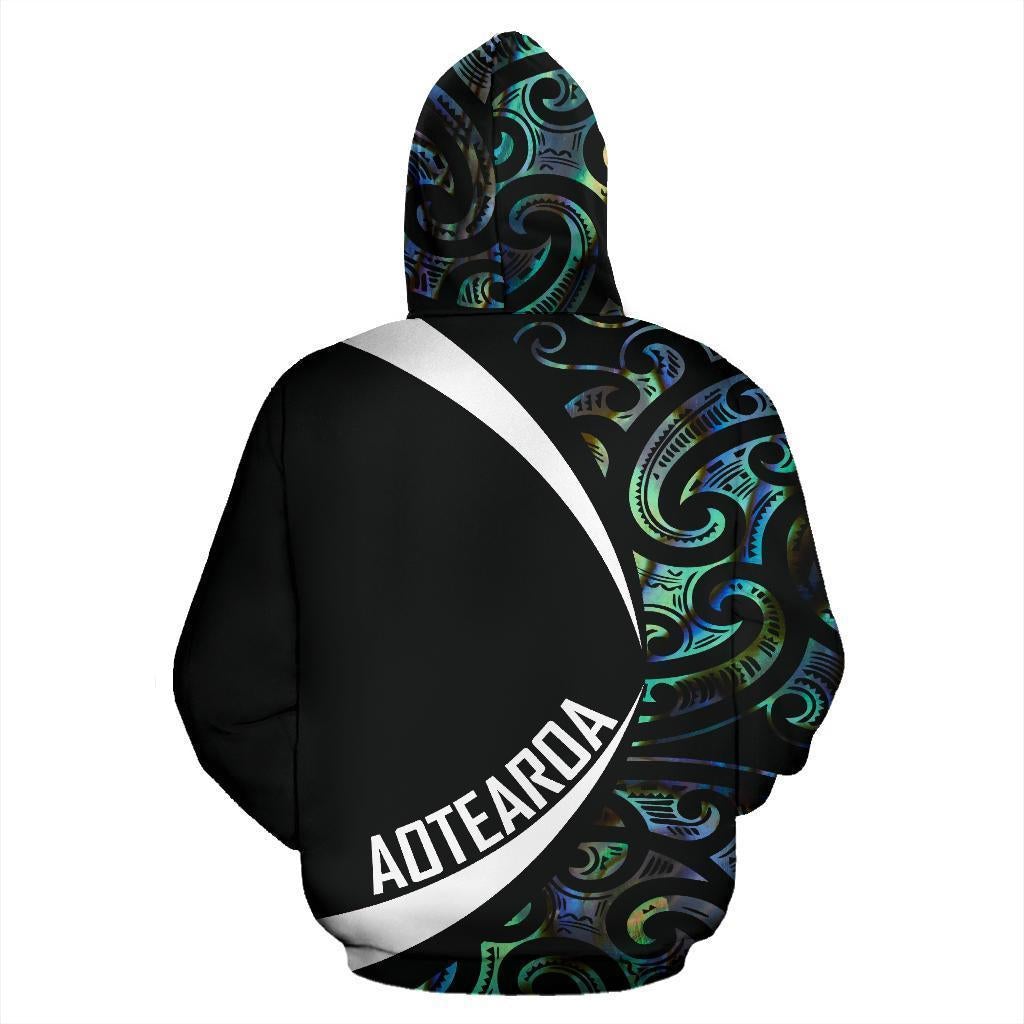 Aotearoa Maori Manaia Paua Shell Hoodie Circle Style