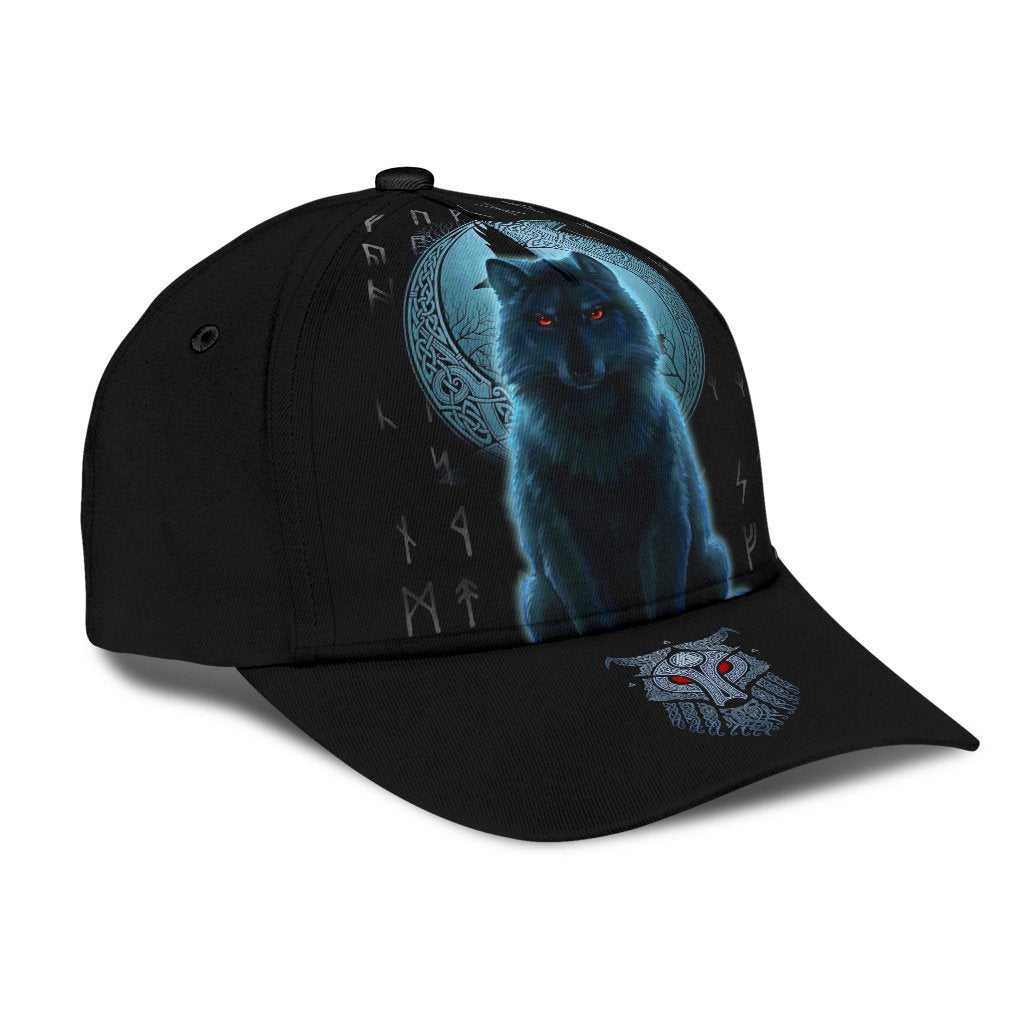 Viking Classic Cap, Fenrir Viking Wolf and Moon RLT12