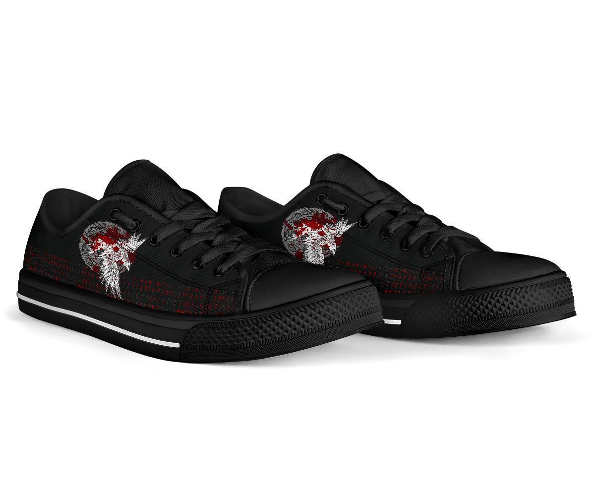 Viking Low Top Shoes Mystical Raven Tattoo Blood RLT12