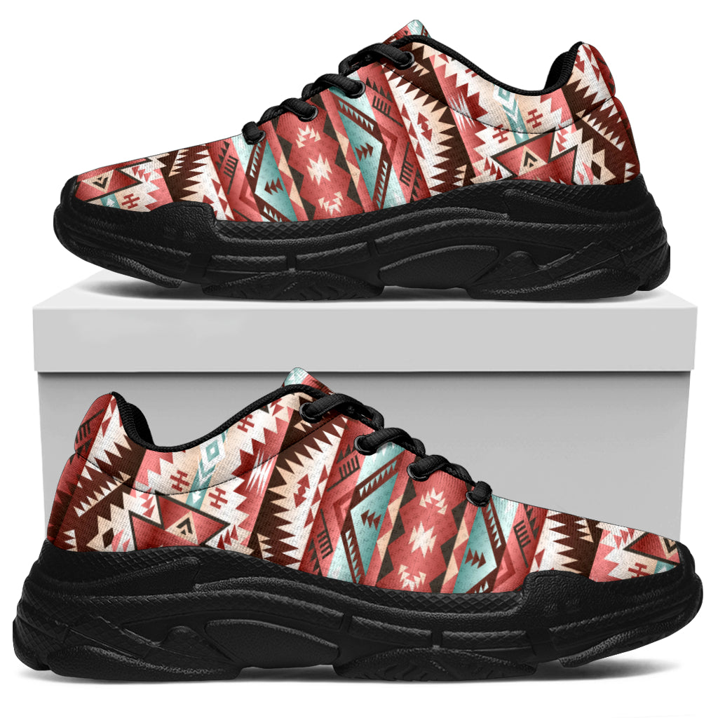 Red Vector Native American Chunky Sneakers LT10