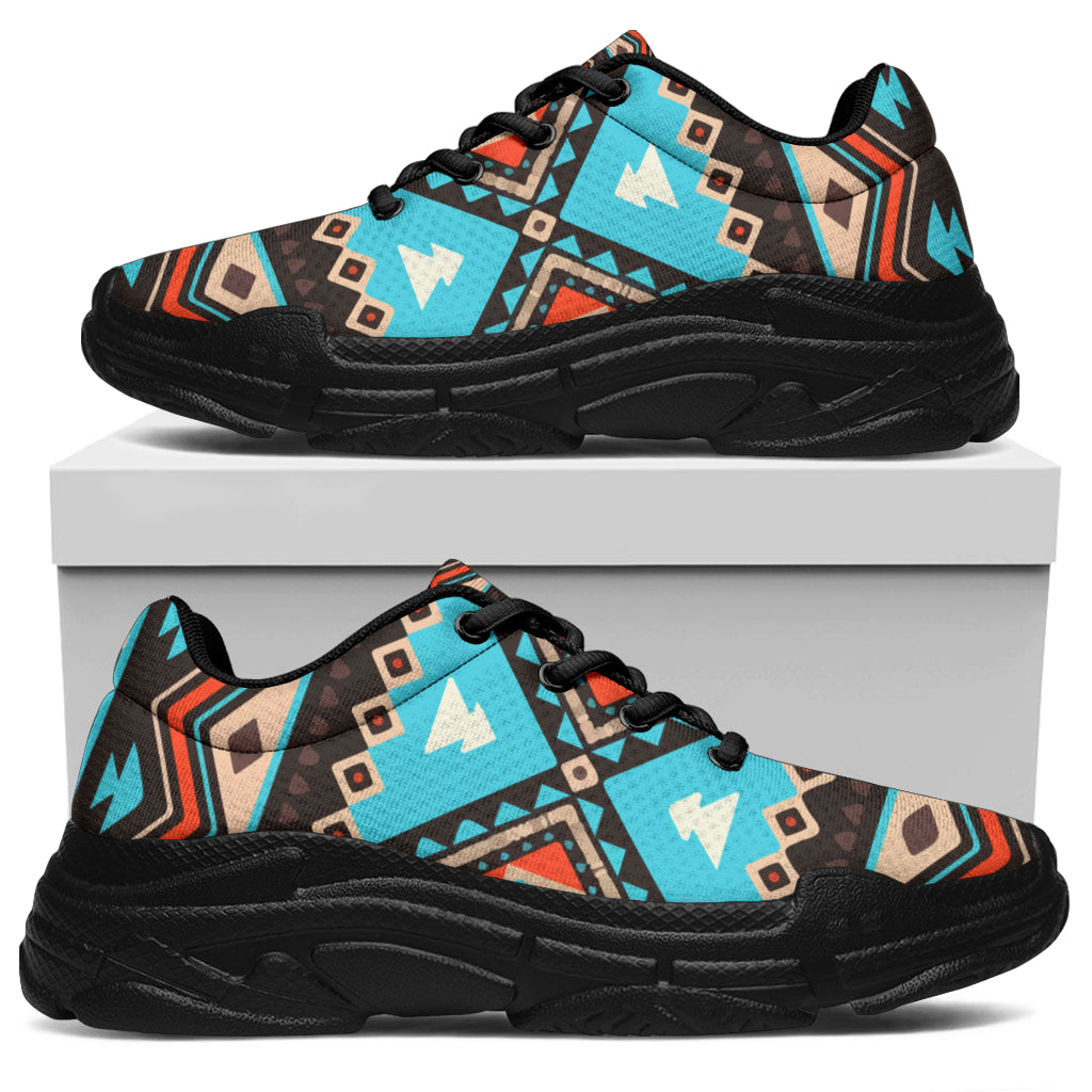 Native American Line Shapes Ethnic Pattern Chunky Sneakers LT10