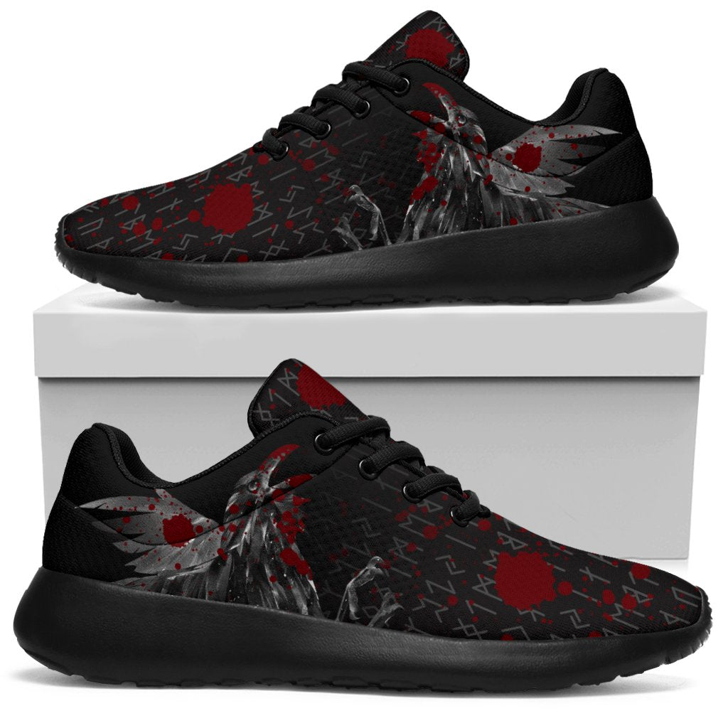Viking Sporty Sneakers - The Raven Of Odin Rune Blood RLT12