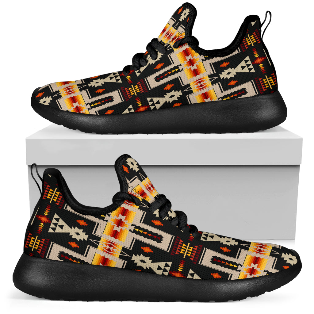 Black Tribe Design Native American Mesh Knit Sneakers LT10