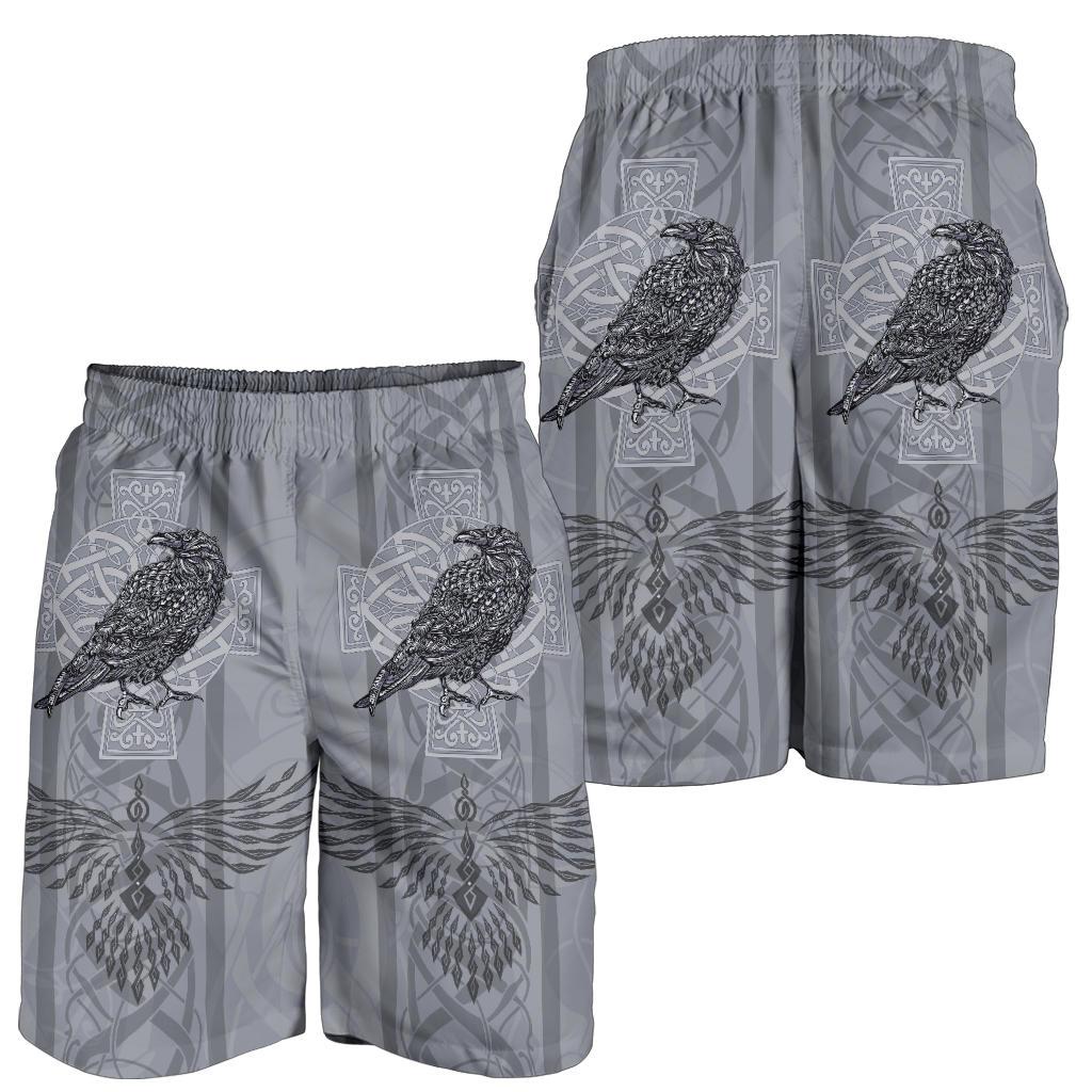 Viking All Over Print Men's Shorts Odin's Celtic Raven Scandinavian Tattoo RLT12