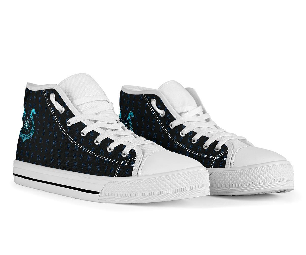 Viking High Top Shoes, Aegishjalmur Helm Of Awe Blue Edition Collection RLT12