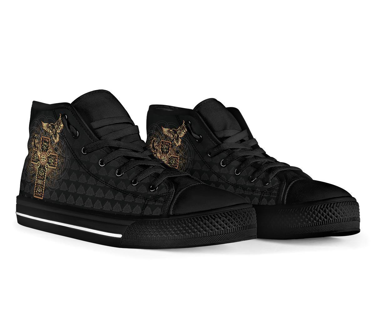 Viking High Top Shoes Odin's Celtic Raven Tattoo RLT12