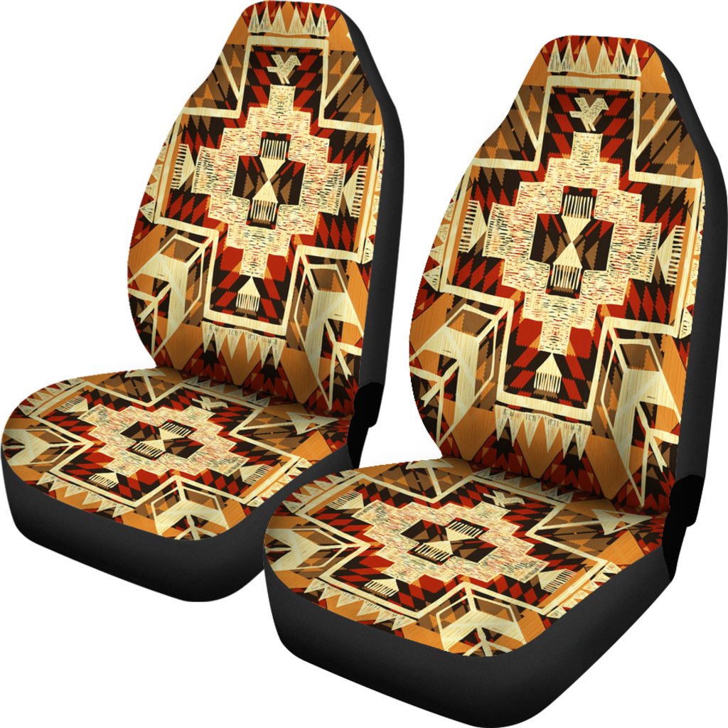 Indigenous Design Yellow Native American Car Seat Covers LT10
