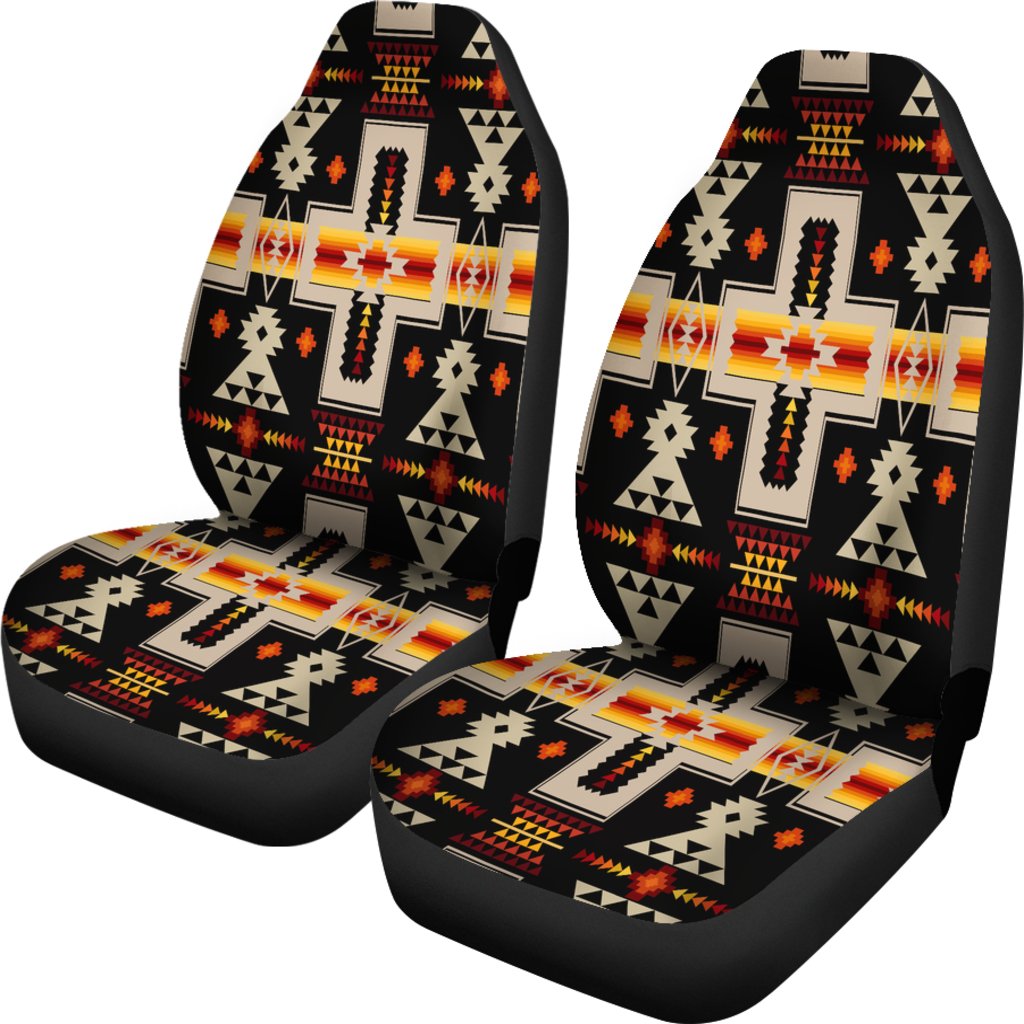 Black Tribe Design Native American Car Seat Covers LT10