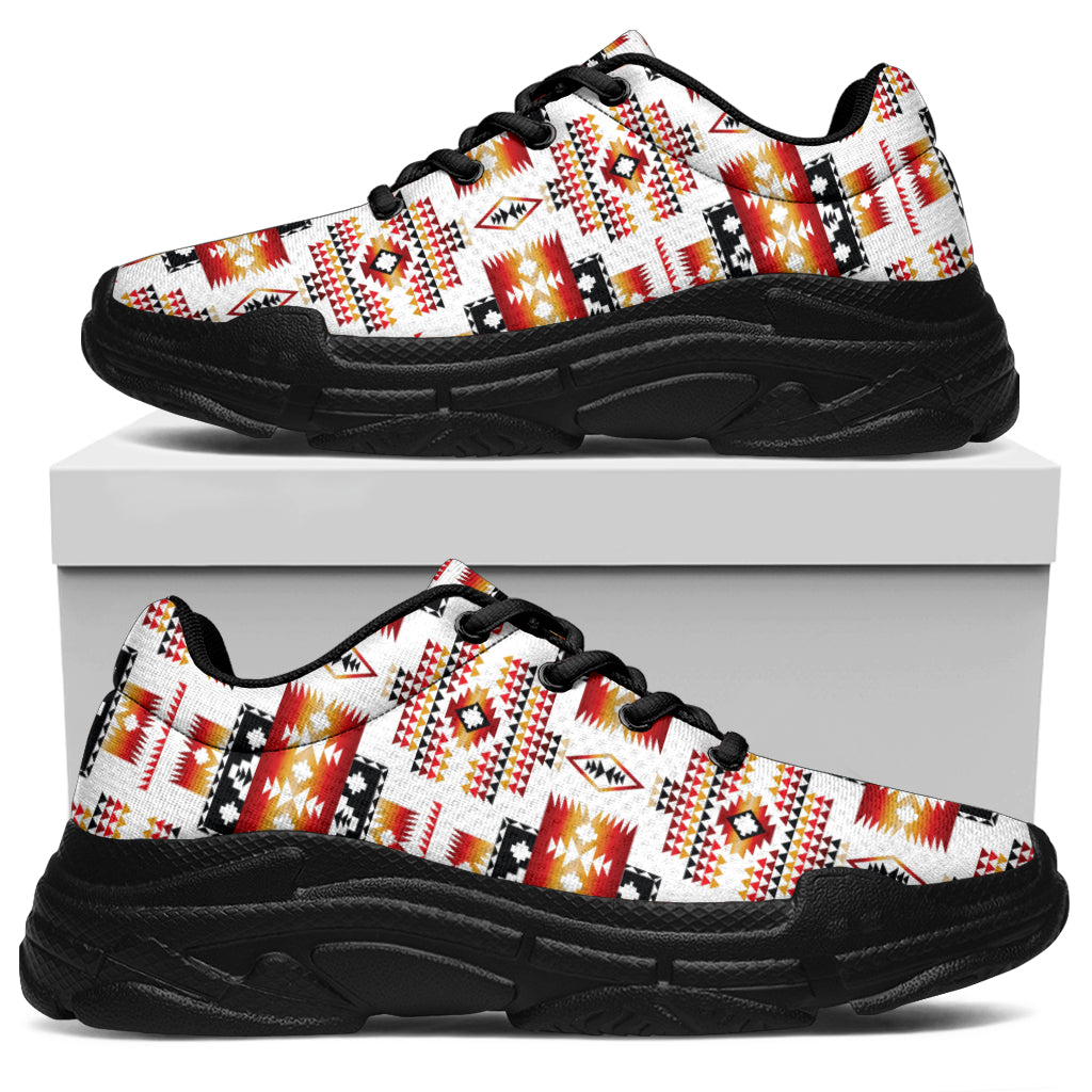 White Tribes Pattern Native American Chunky Sneakers LT10