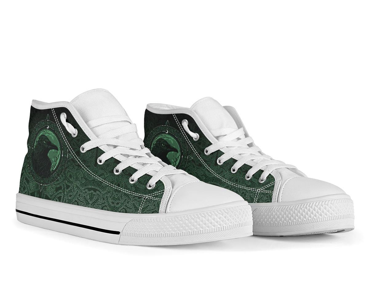 Viking High Top Shoes, Ethnic Odin Raven Green RLT12
