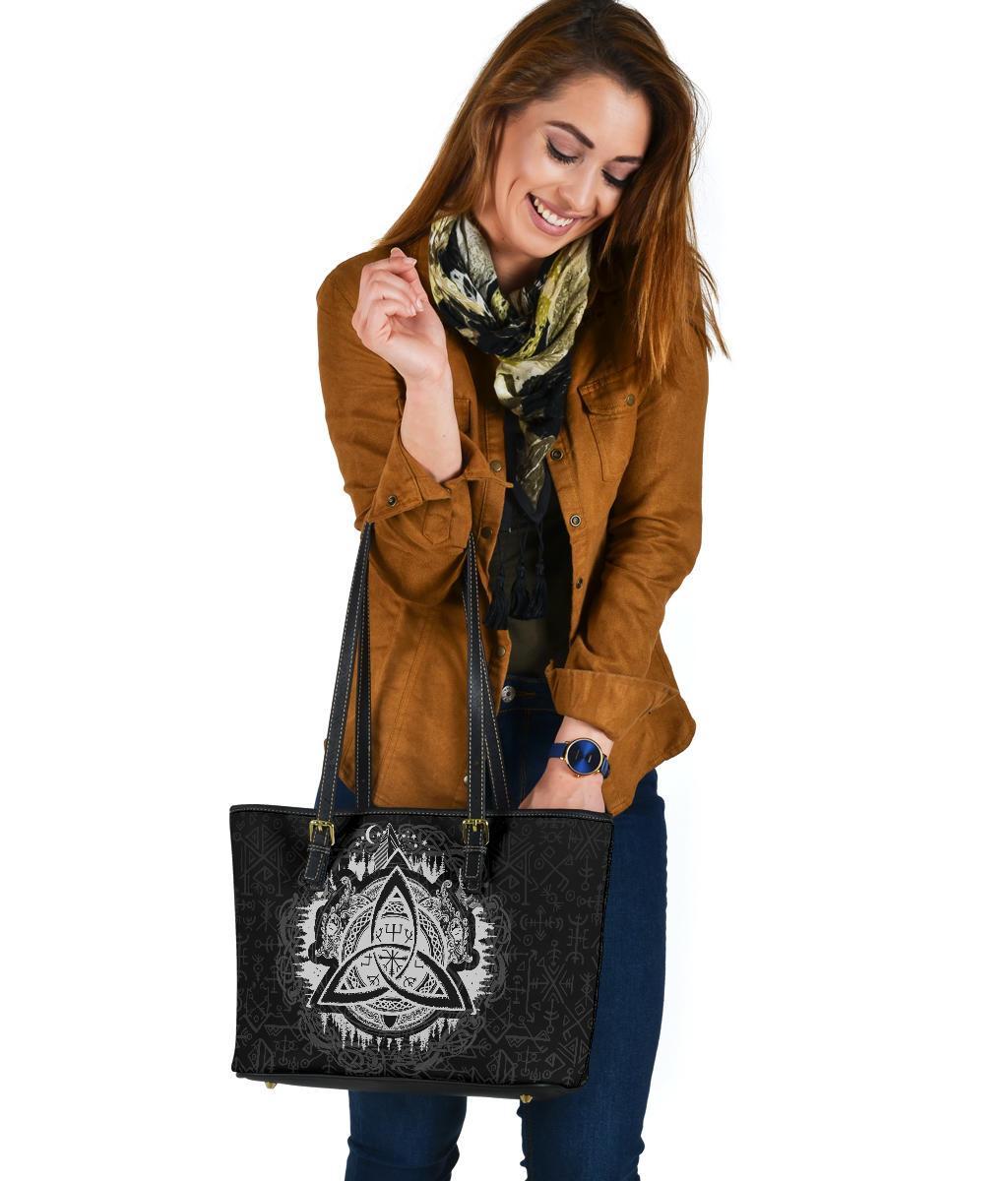 Viking Small Leather Tote - Dragon Celtic RLT12