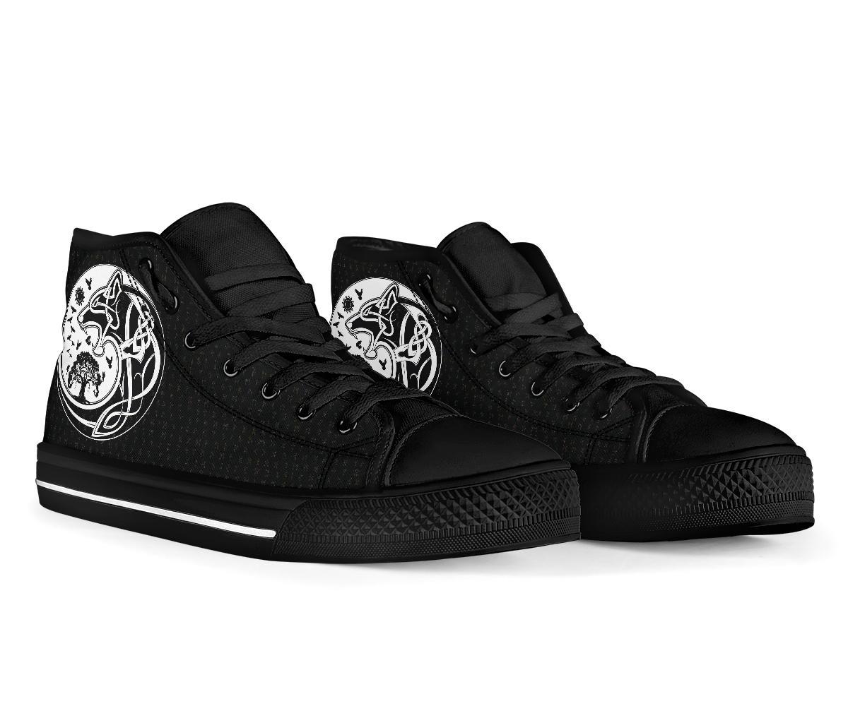 Viking High Top Shoes, Skoll and Hati Rune Tattoo RLT12