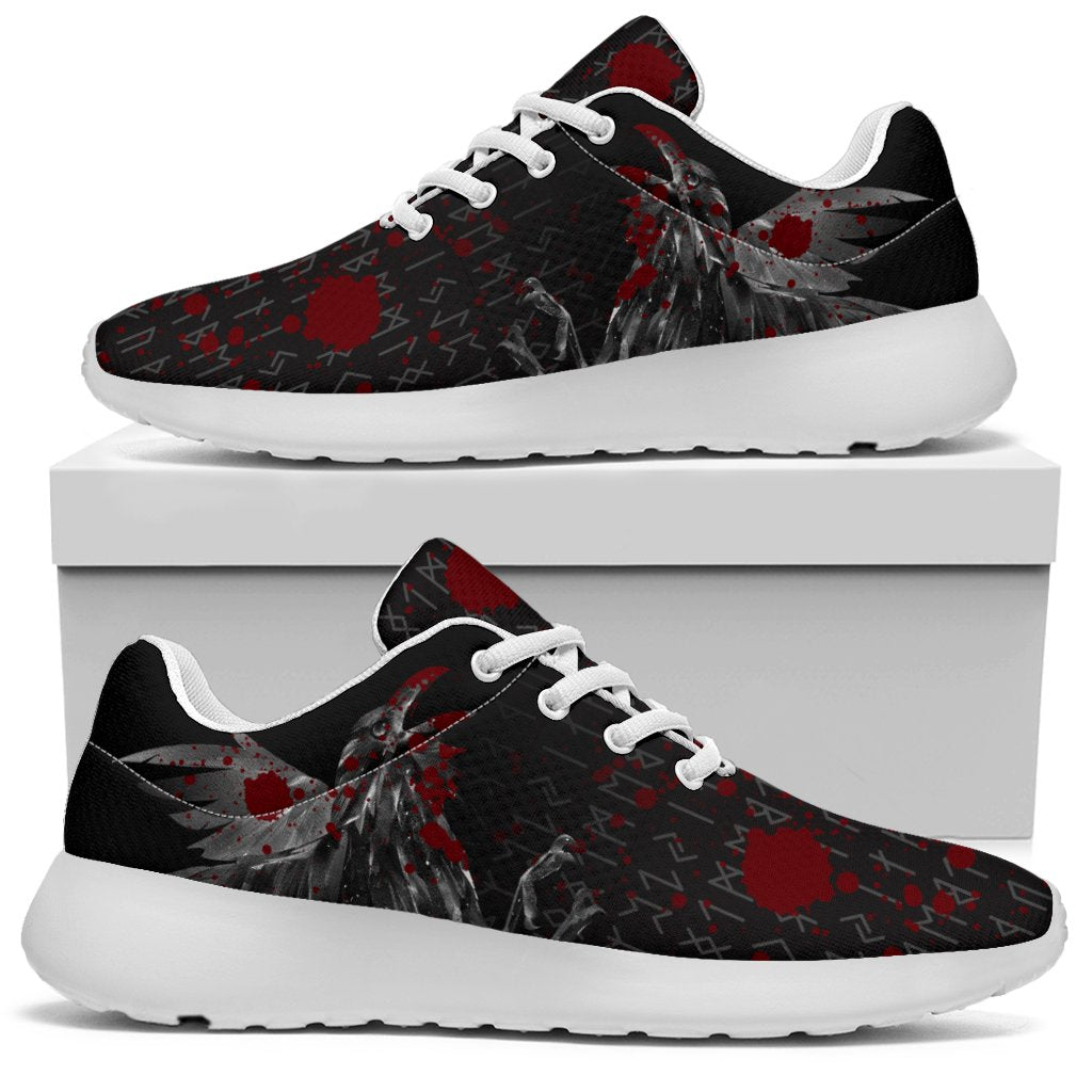 Viking Sporty Sneakers - The Raven Of Odin Rune Blood RLT12