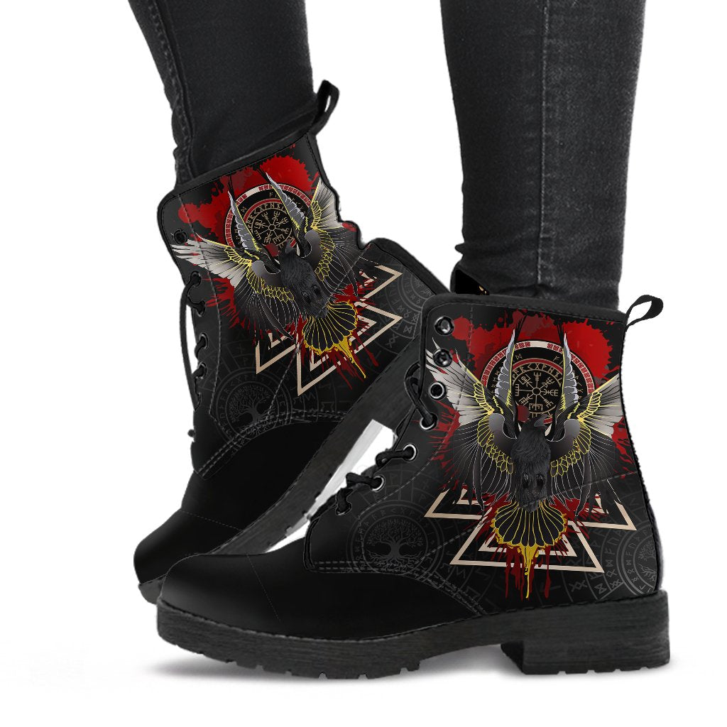 Viking Leather Boots Raven Of Odin Special Version RLT12
