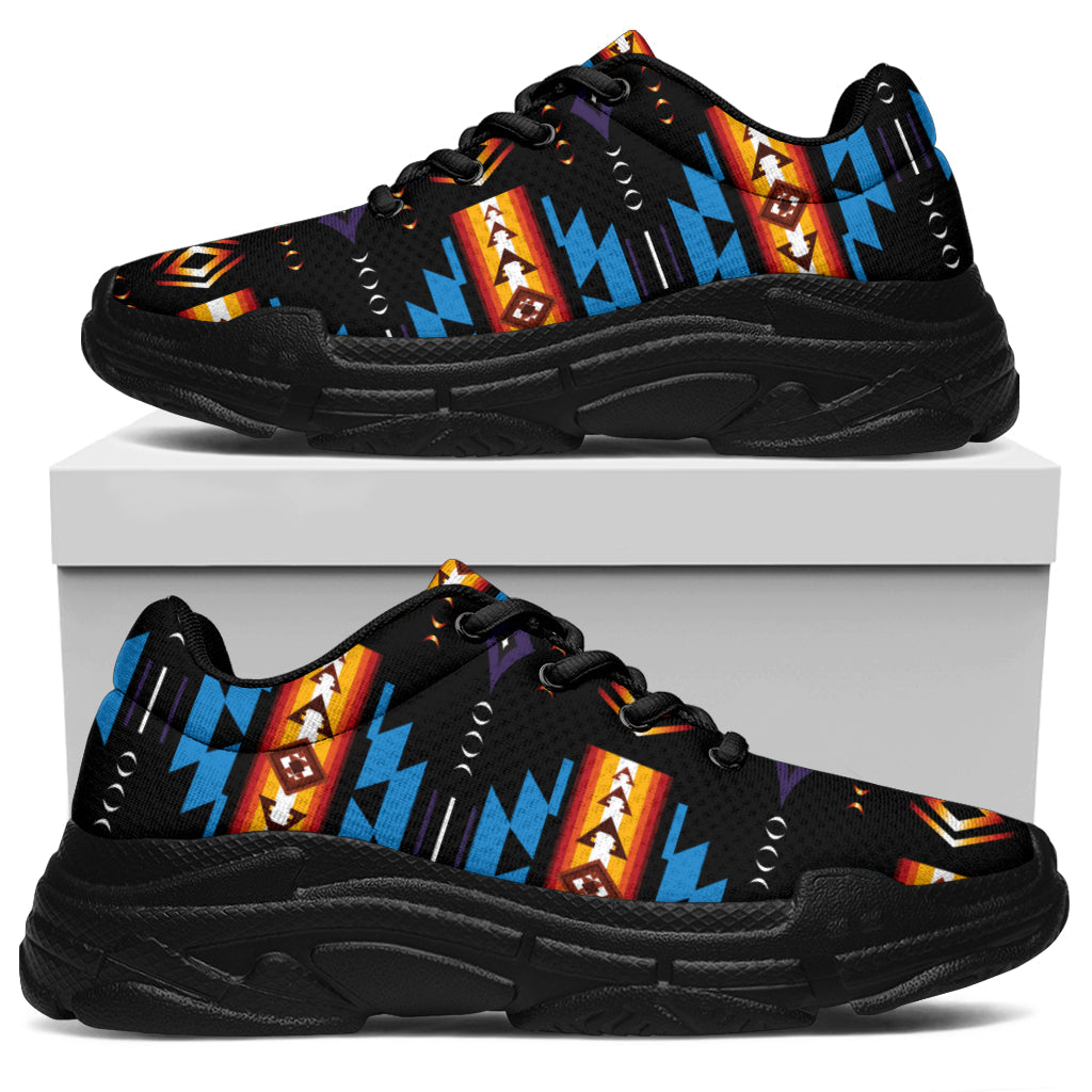 Native American Blue Pattern Chunky Sneakers LT10