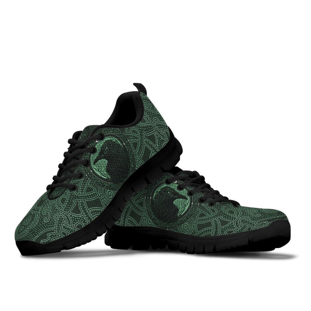 Viking Sneakers, Ethnic Odin Raven Green RLT12