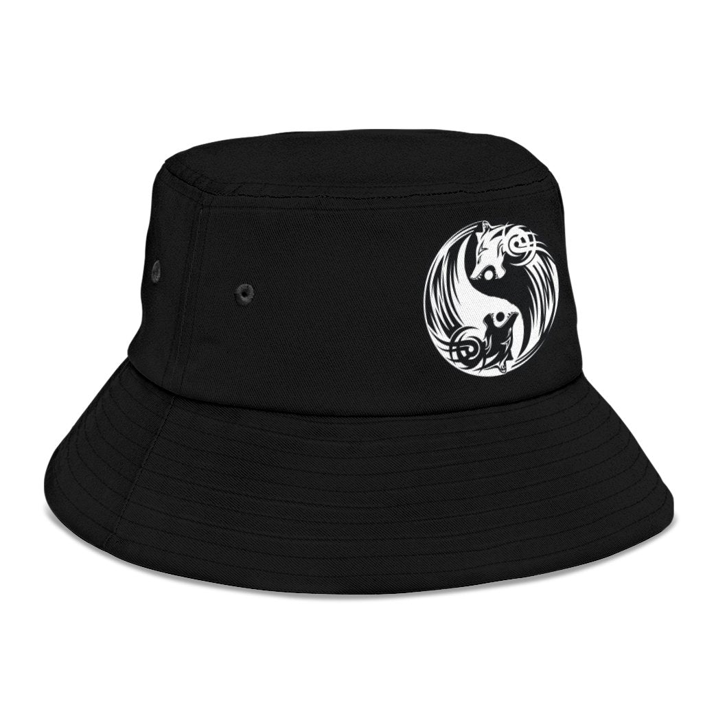 Viking Bomber Bucket Hat Ying Yang Wolf RLT12