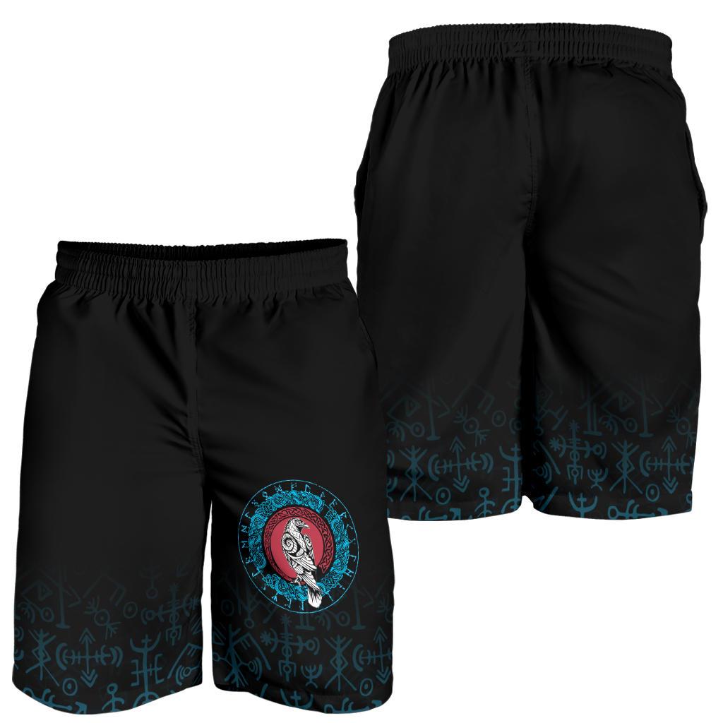 Viking Men's Shorts - Raven Celtic Cyan RLT12