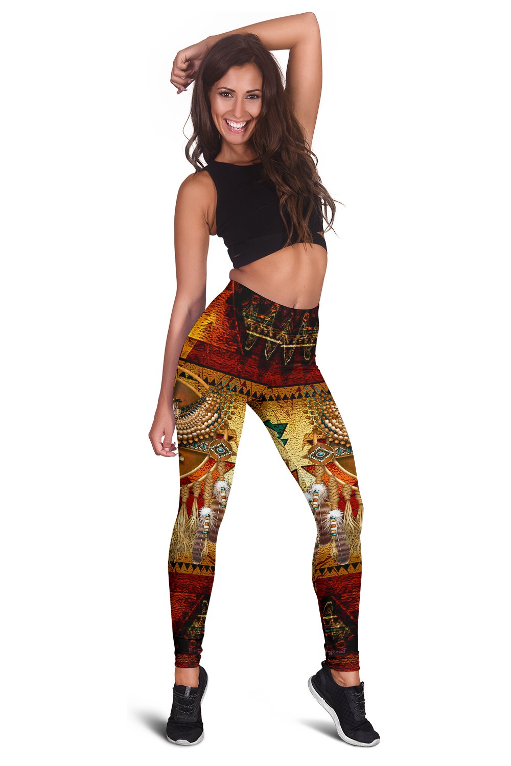 Golden Owl Dreamcatcher Native American Women's Leggings LT10