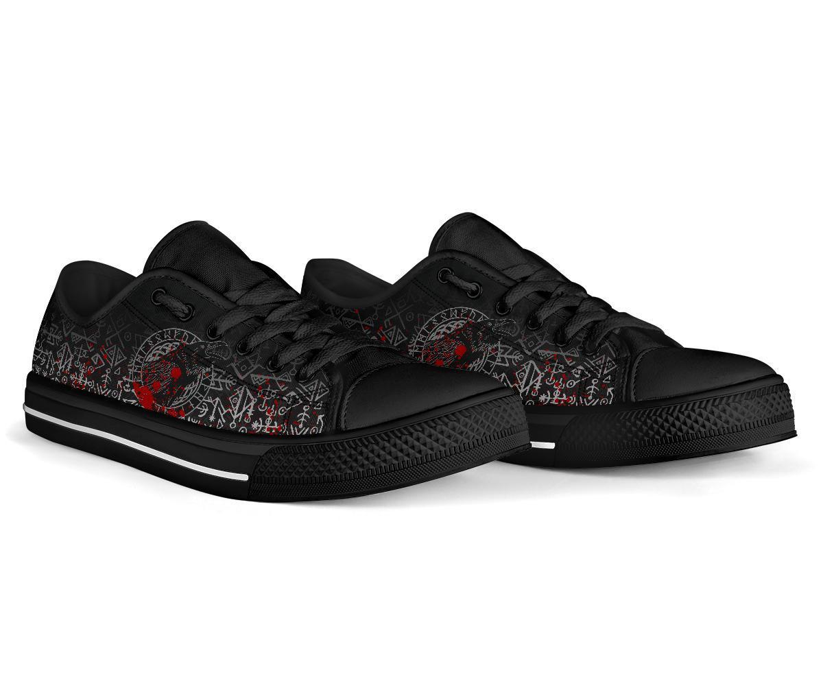 Viking Low Top Shoes Odin Raven Rune Futhark Blood RLT12