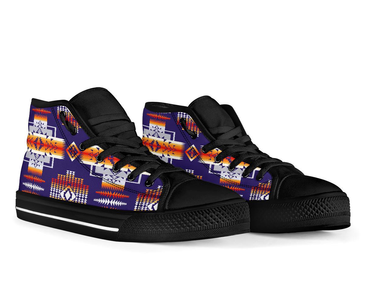 Purple Tribal Native American High Top Shoes LT10