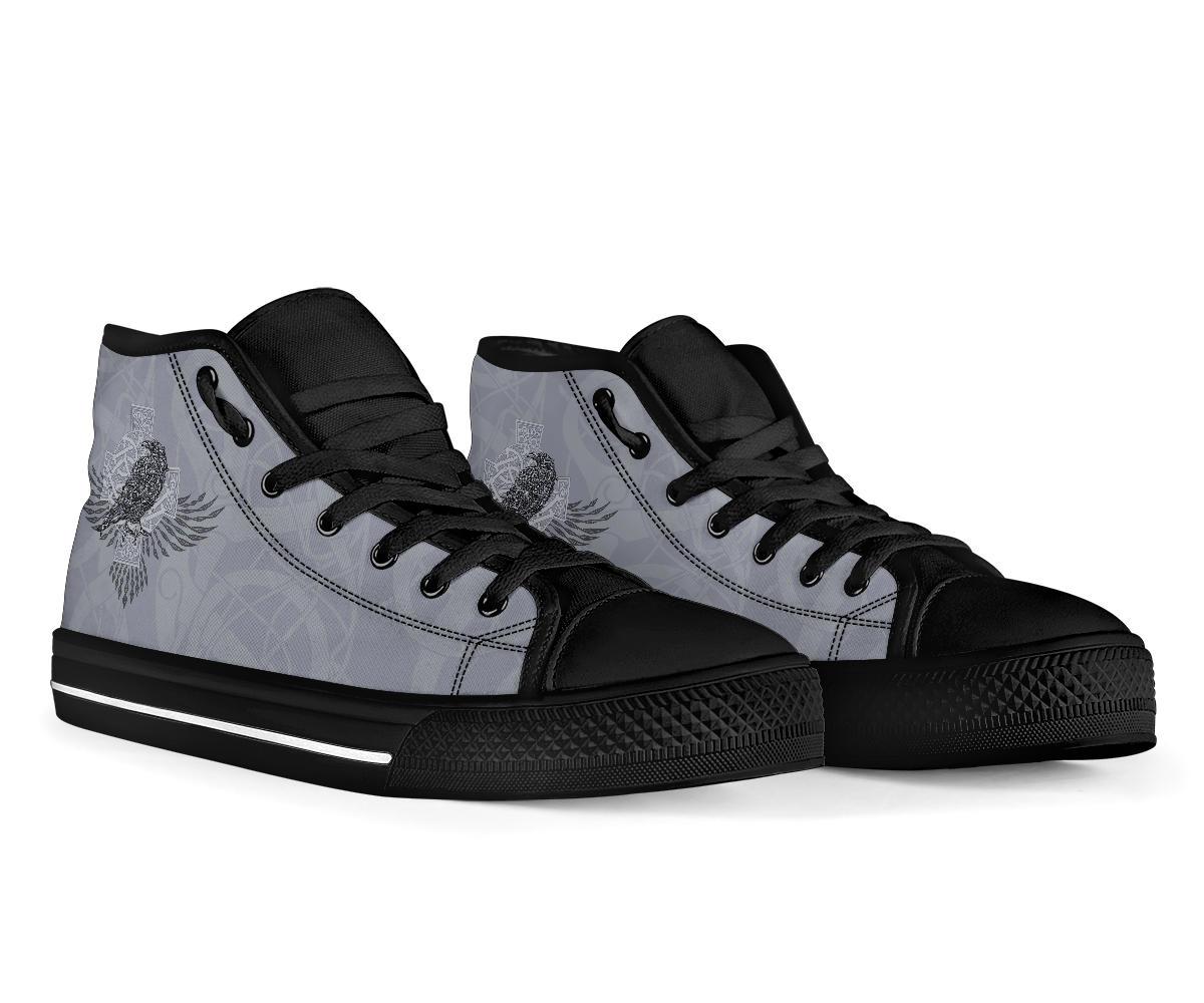 Viking High Top Shoes Odin's Celtic Raven Scandinavian Tattoo RLT12
