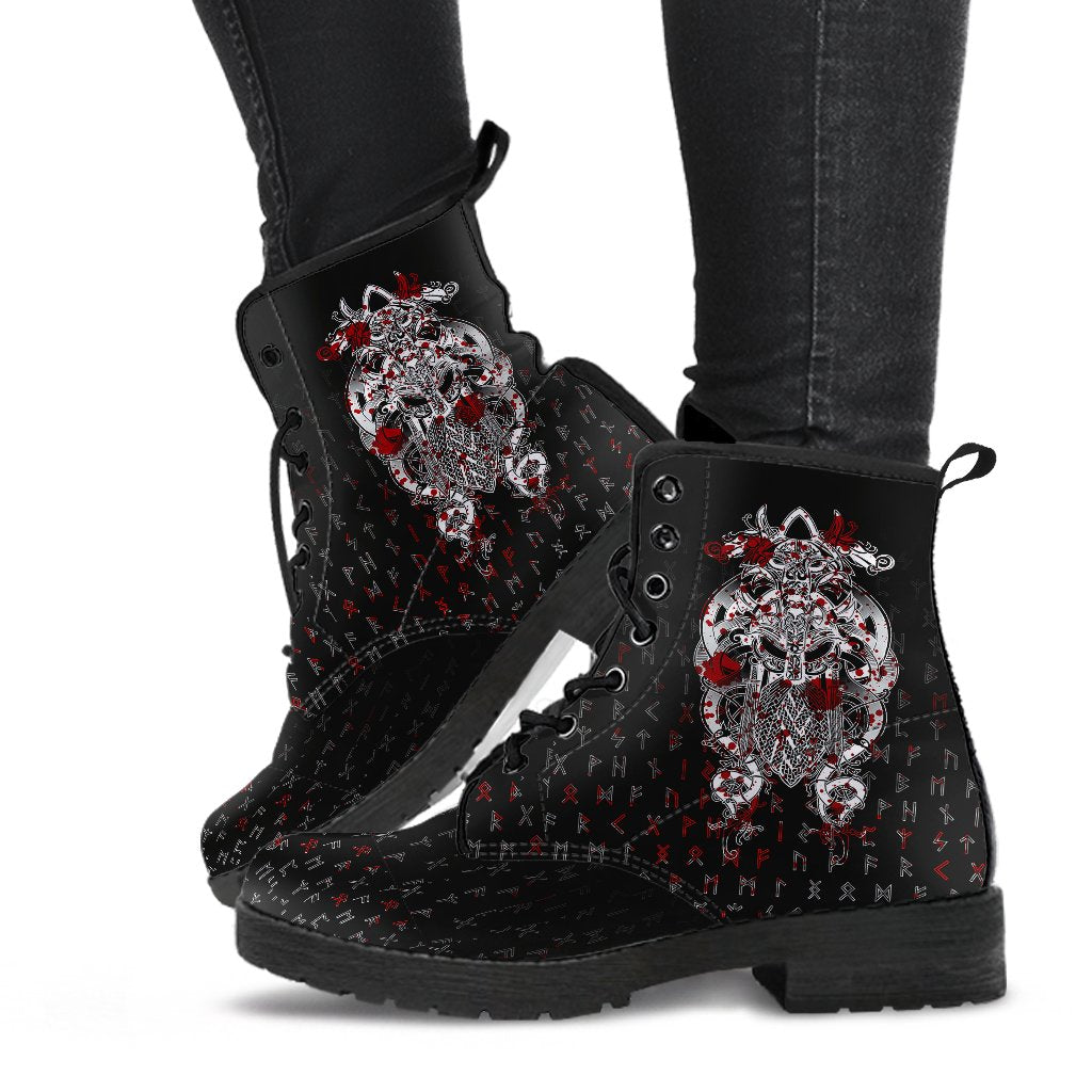 Viking Tyr Tattoo Blood Leather Boots RLT12