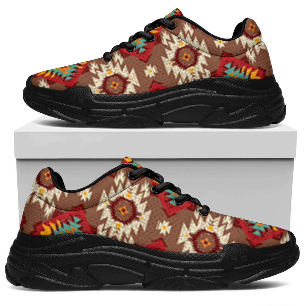 Native American Red Pattern Chunky Sneakers LT10
