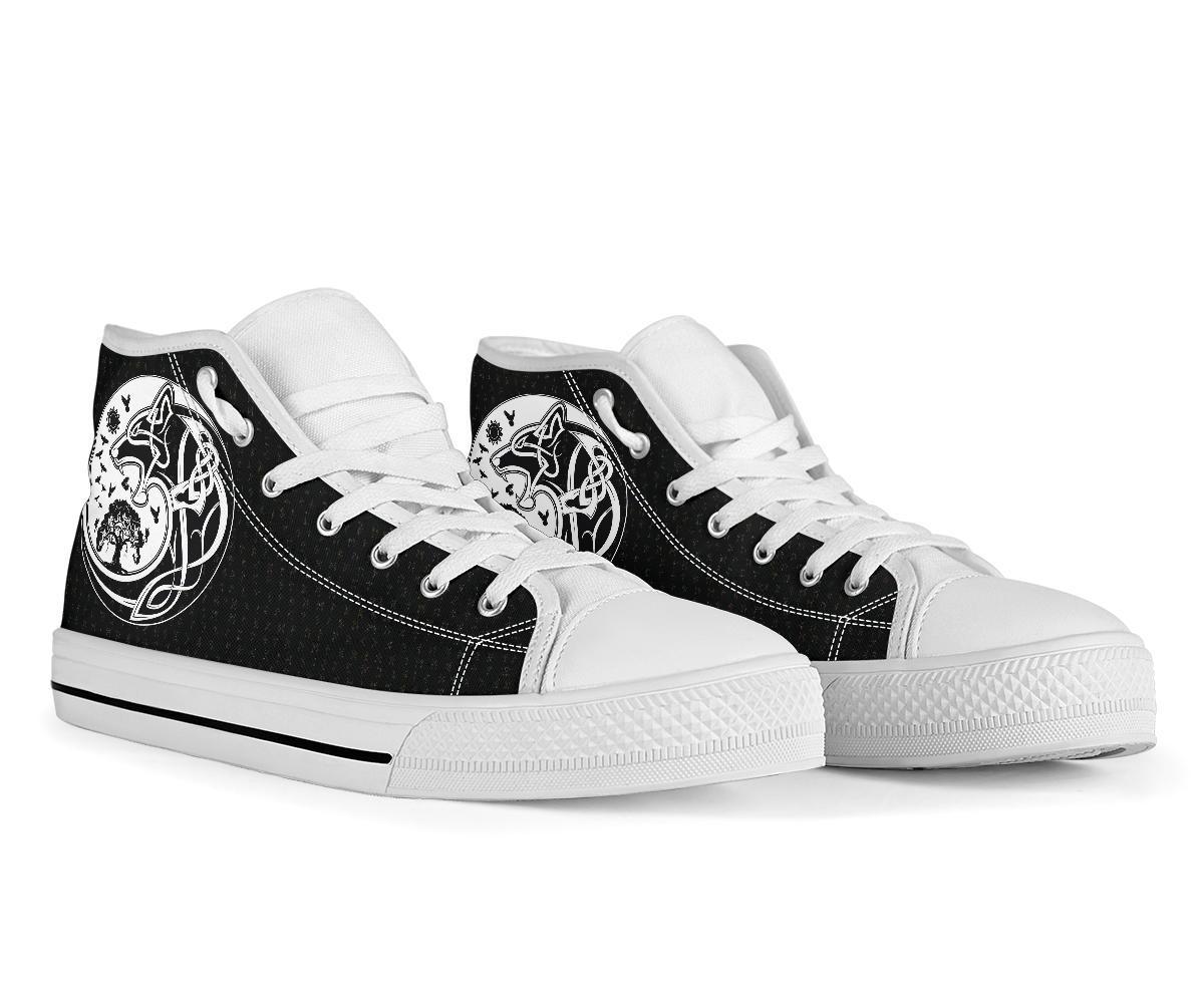 Viking High Top Shoes, Skoll and Hati Rune Tattoo RLT12