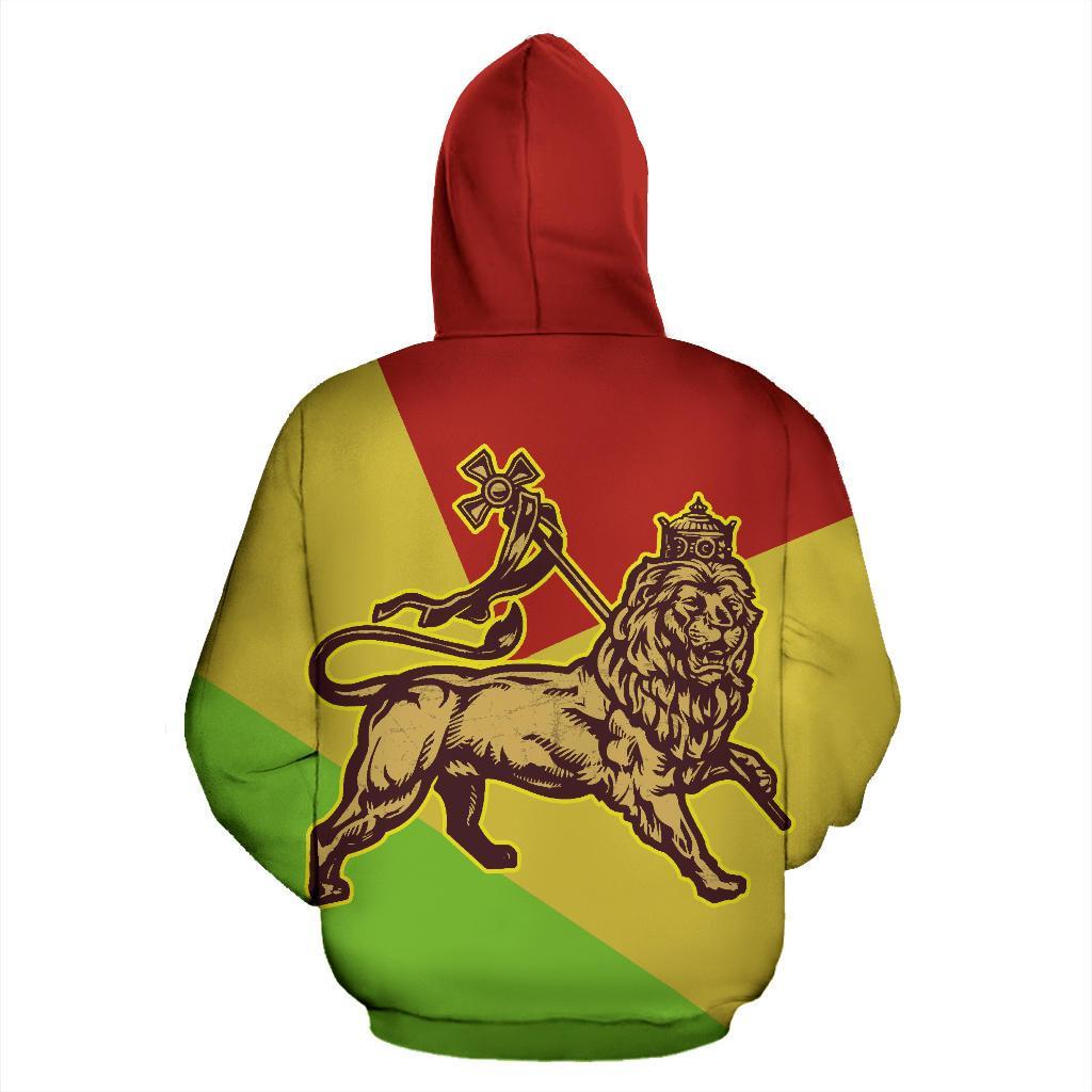 African Hoodie Ethiopian King Jah Lion Pullover