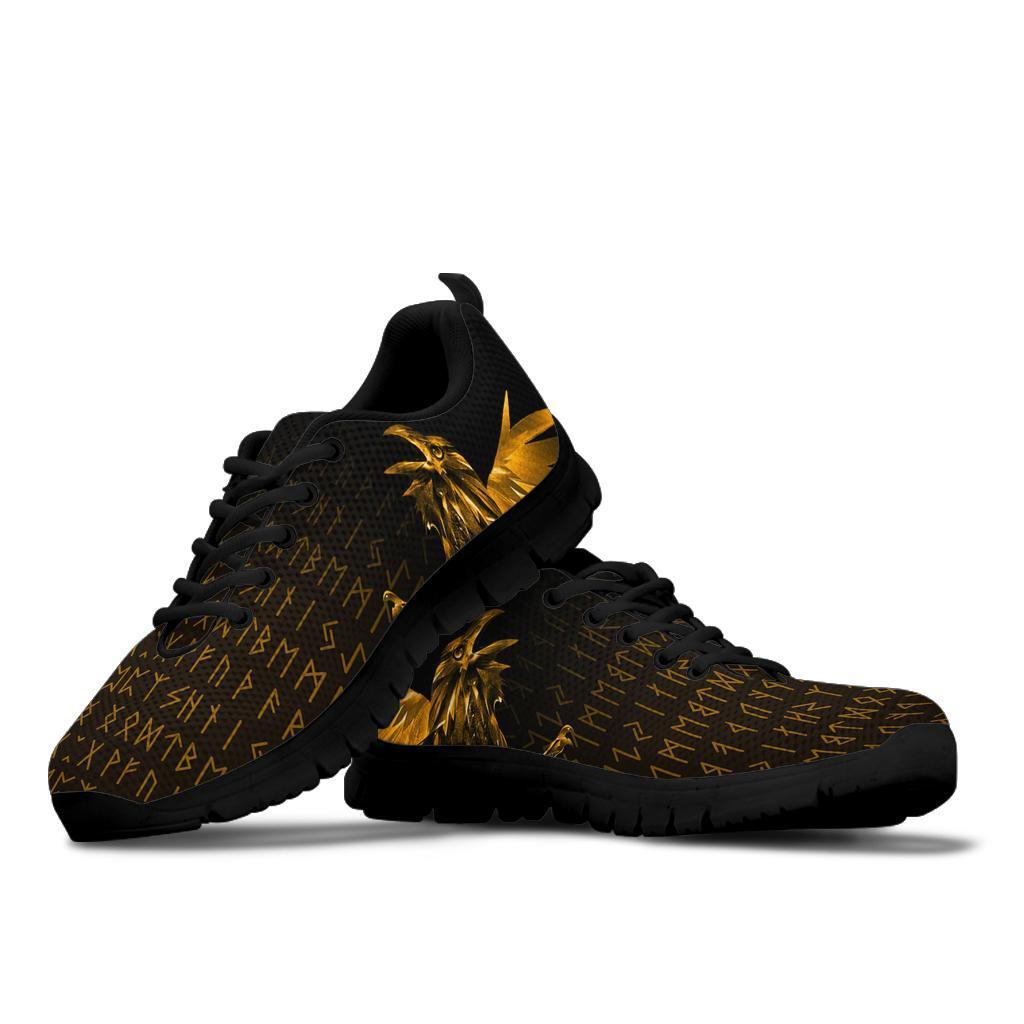 Viking Sneakers - The Raven Of Odin Rune, Gold RLT12