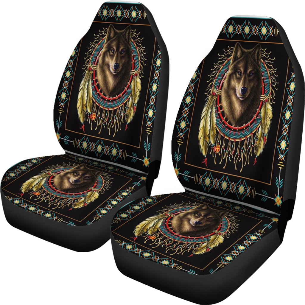 Wolf Dreamcatcher Native American Car Seat Covers LT10