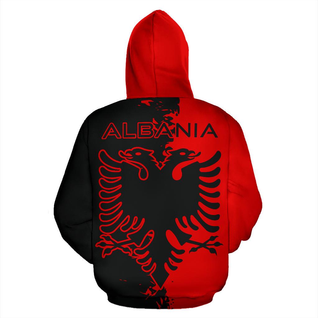 Albania Flag Zip Up Hoodie Mystic Style