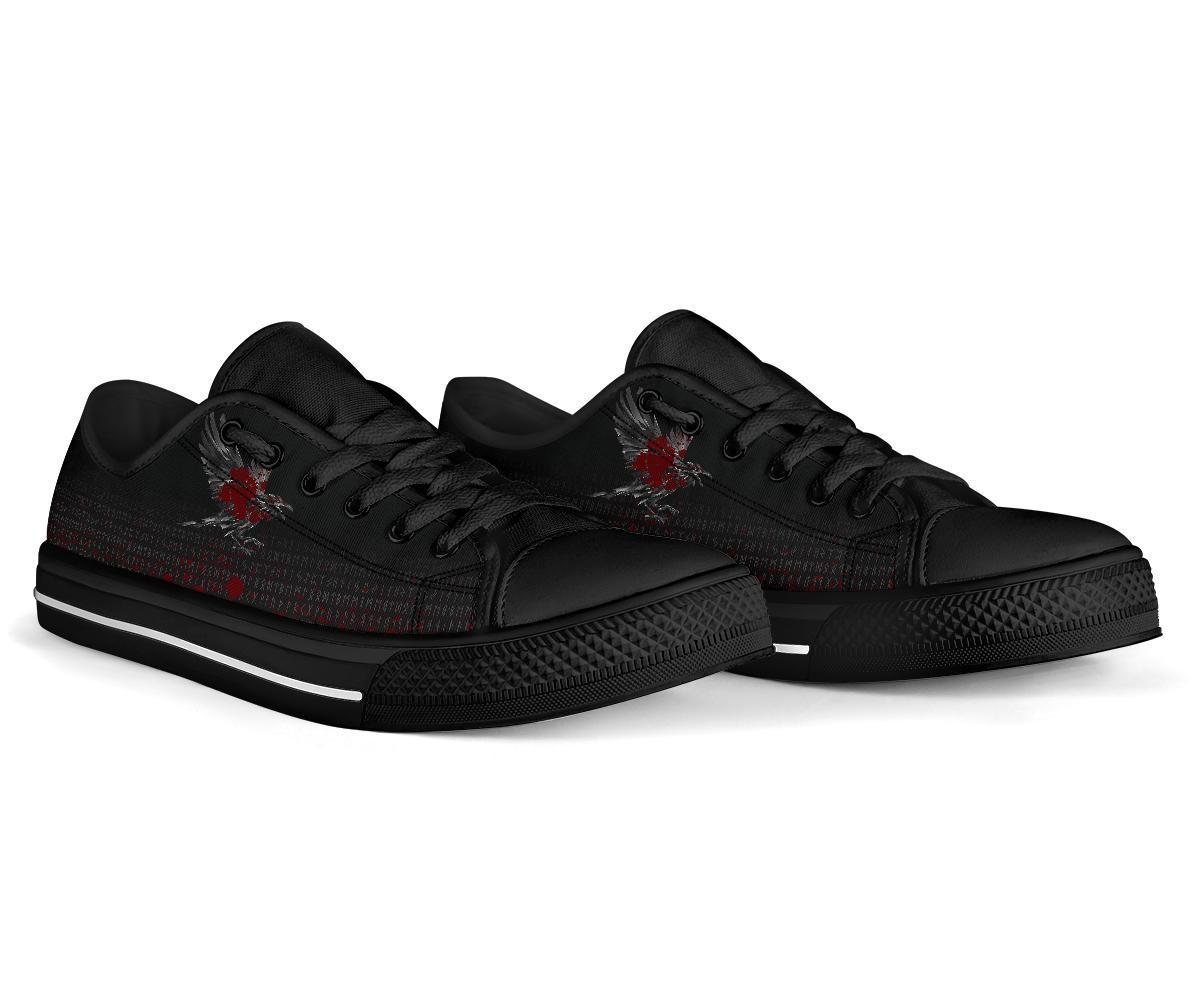 Viking Low Top Shoes The Raven Of Odin Rune Blood RLT12