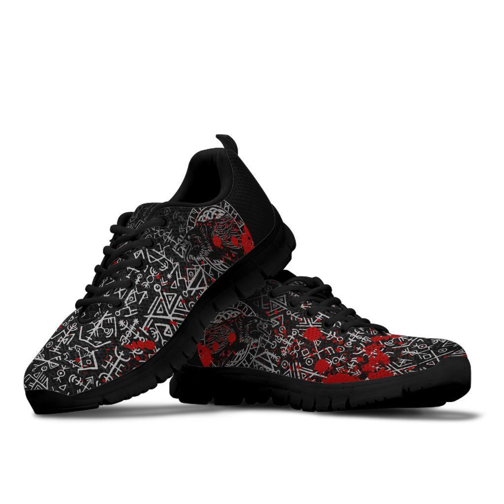 Viking Sneakers - Odin Raven Rune Futhark Blood RLT12