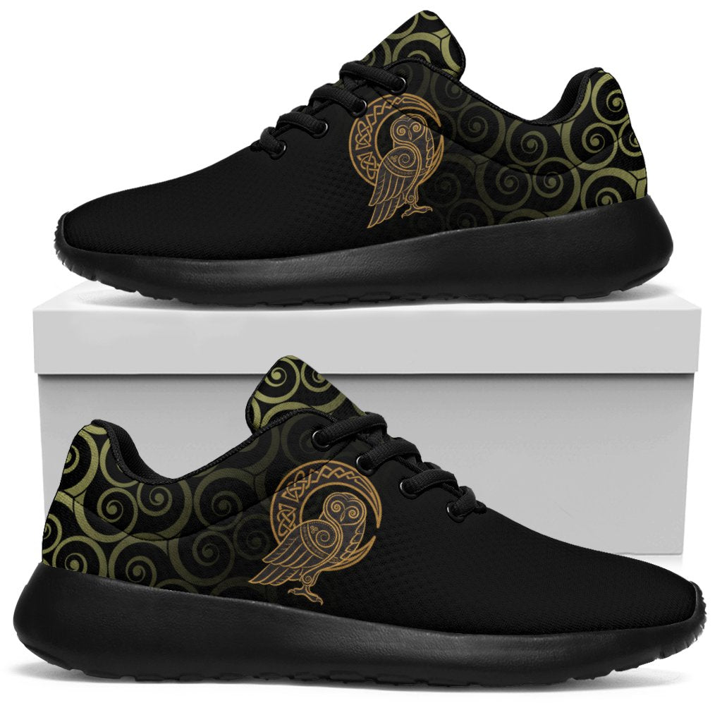 Viking Sport Sneakers Owl Celtic On Triskels Background RLT12