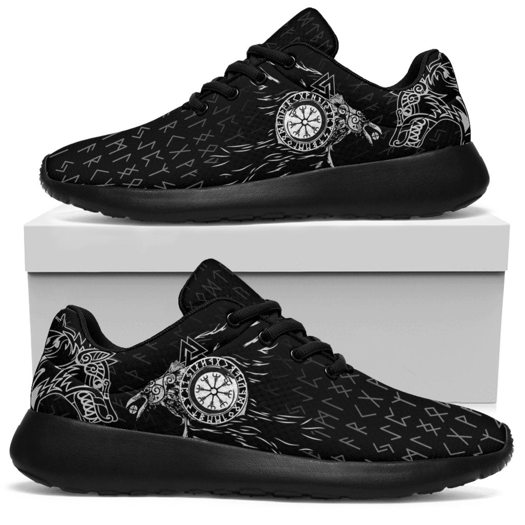 Viking Sport Sneakers - Raven and Wolf Special Tattoo RLT12