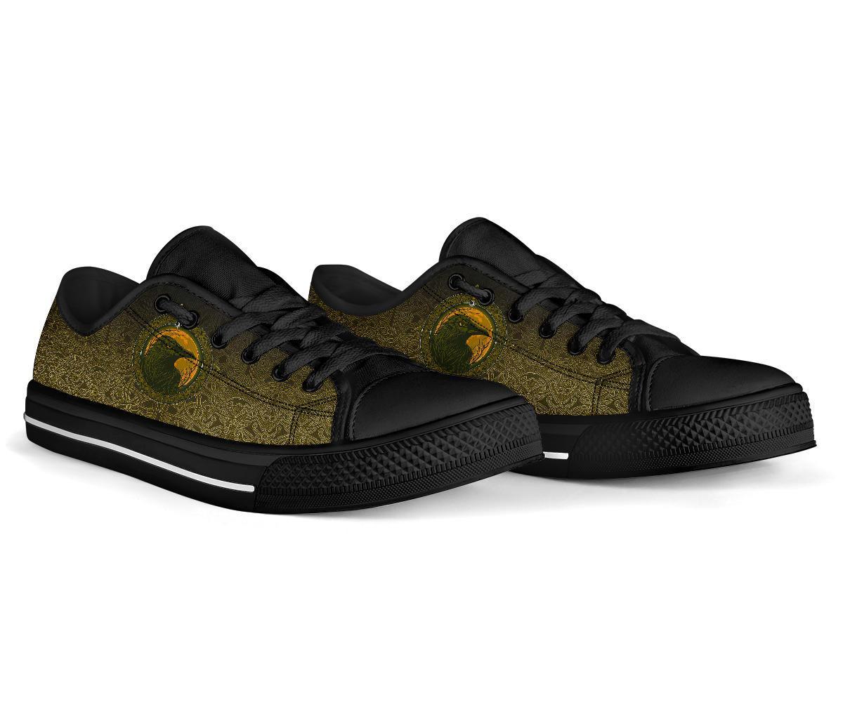 Viking Low Top Shoes, Ethnic Odin Raven Gold RLT12