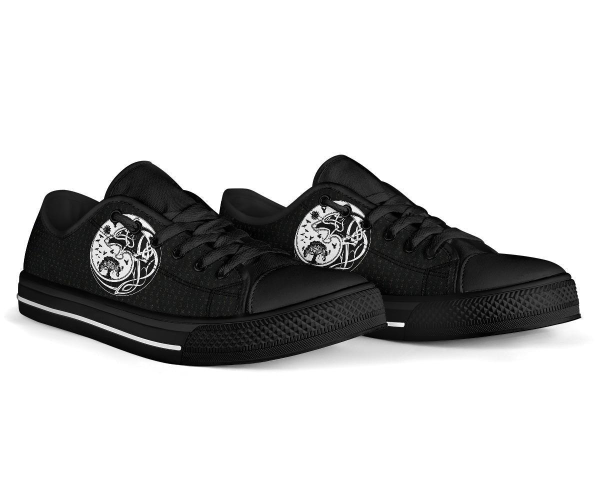 Viking Low Top Shoes, Skoll and Hati Rune Tattoo RLT12