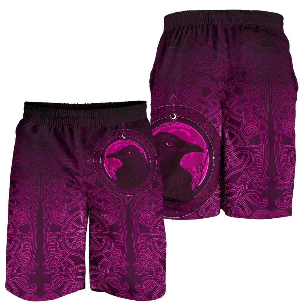 Viking Men's Shorts, Ethnic Odin Raven Pink RLT12