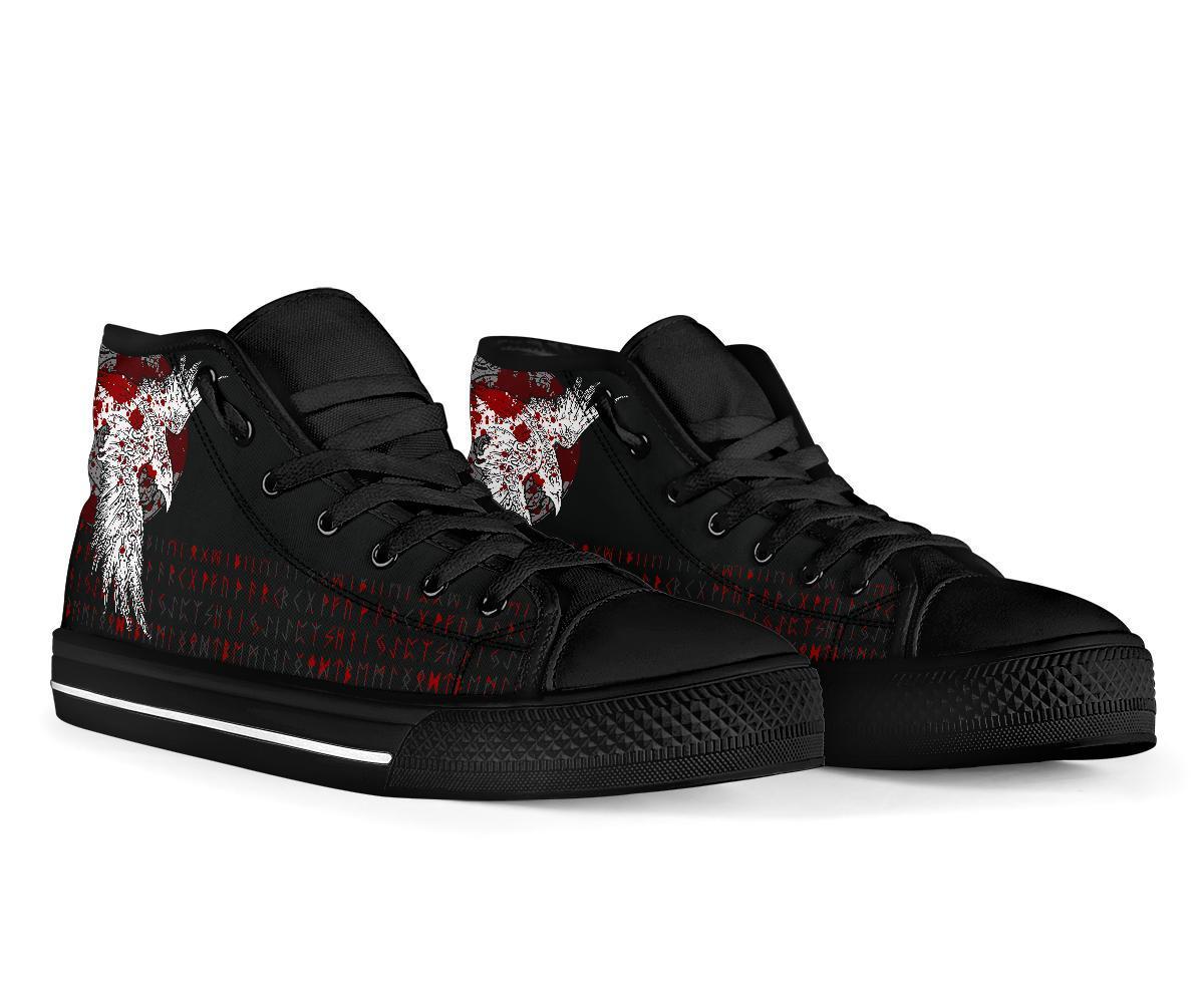 Viking High Top Shoes Mystical Raven Tattoo Blood RLT12